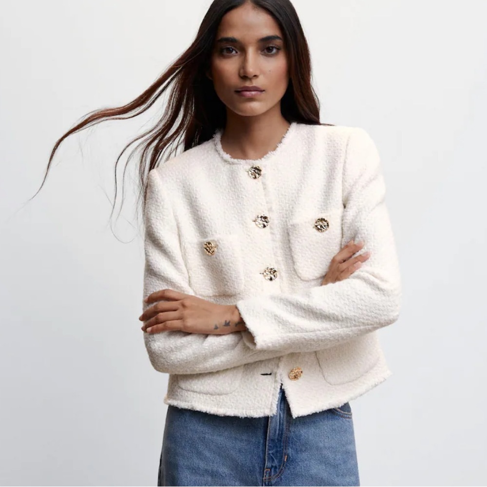 Mango Pocket tweed jacket NWOT